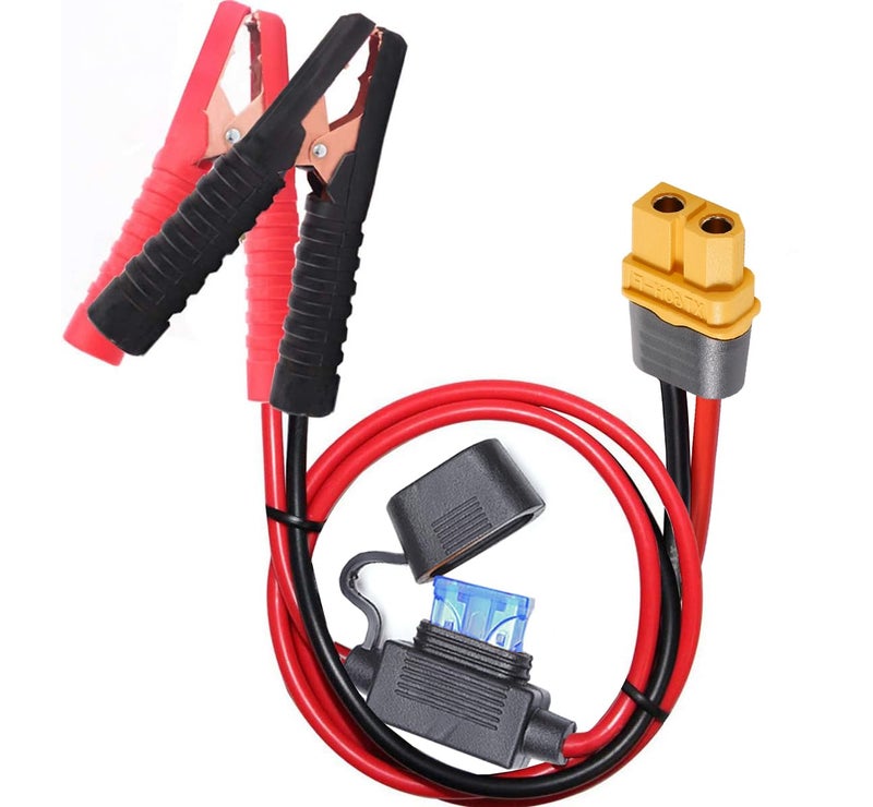 YETOR 10AWG Alligator Clips XT60 Quick Release Adapter to Alligator Clips with 2FT Battery Alligator Clips Clamp to XT60 Extension Cord for Cars Motorcycles - Image 1